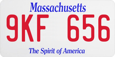 MA license plate 9KF656