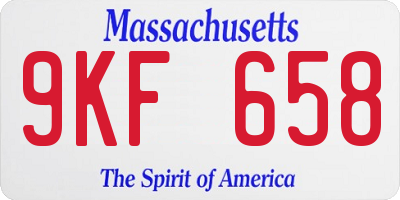 MA license plate 9KF658