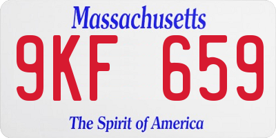 MA license plate 9KF659