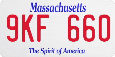 MA license plate 9KF660