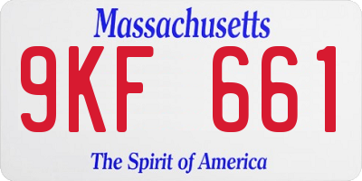 MA license plate 9KF661