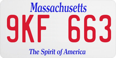 MA license plate 9KF663