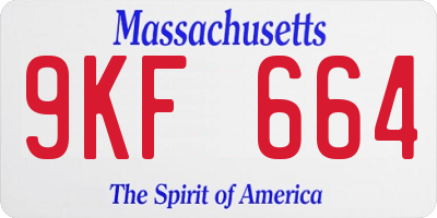 MA license plate 9KF664