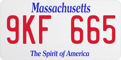 MA license plate 9KF665