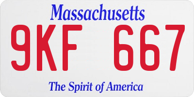MA license plate 9KF667