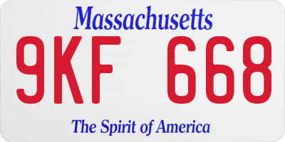 MA license plate 9KF668