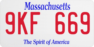 MA license plate 9KF669