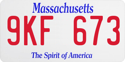 MA license plate 9KF673