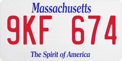 MA license plate 9KF674