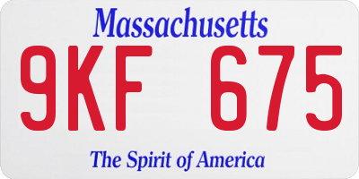 MA license plate 9KF675