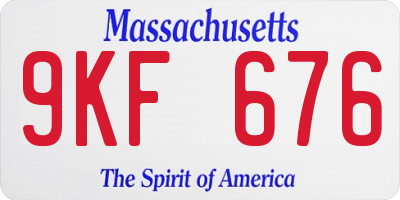 MA license plate 9KF676