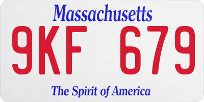 MA license plate 9KF679