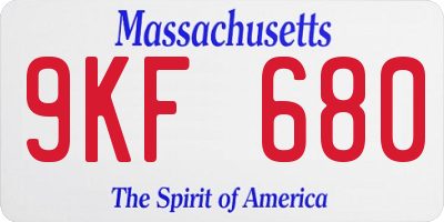 MA license plate 9KF680