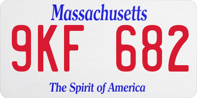 MA license plate 9KF682