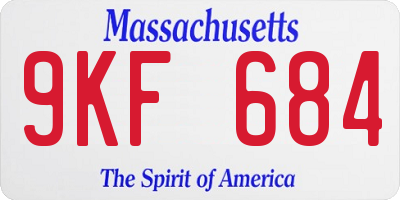 MA license plate 9KF684