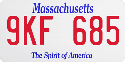 MA license plate 9KF685