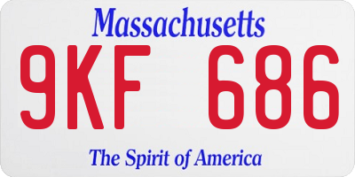MA license plate 9KF686