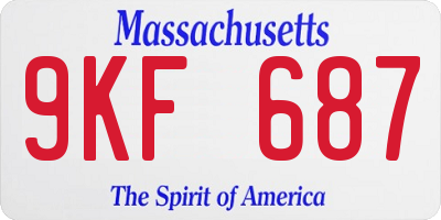 MA license plate 9KF687