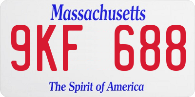 MA license plate 9KF688