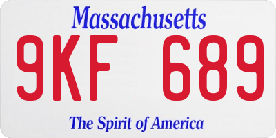 MA license plate 9KF689