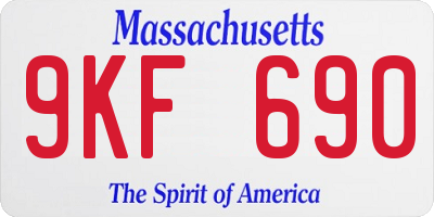 MA license plate 9KF690