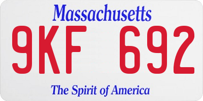 MA license plate 9KF692