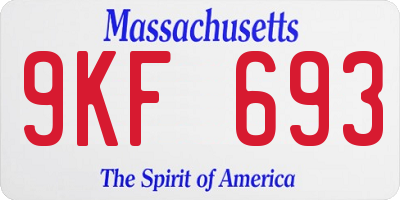 MA license plate 9KF693