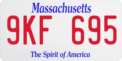 MA license plate 9KF695