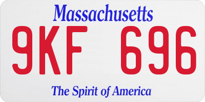 MA license plate 9KF696