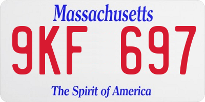 MA license plate 9KF697