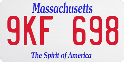 MA license plate 9KF698