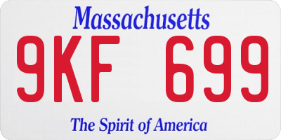 MA license plate 9KF699