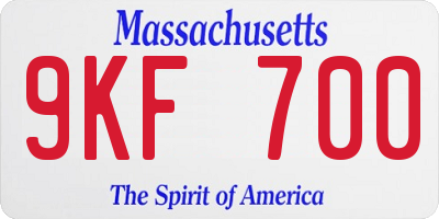 MA license plate 9KF700