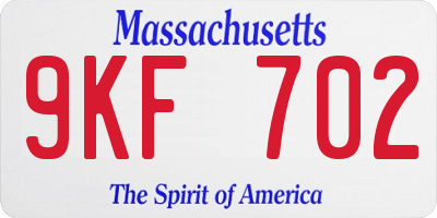 MA license plate 9KF702