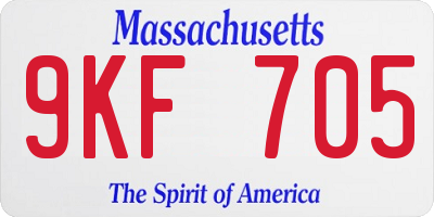MA license plate 9KF705