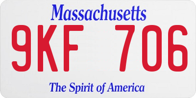MA license plate 9KF706