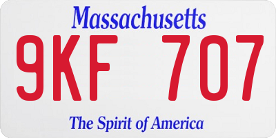 MA license plate 9KF707