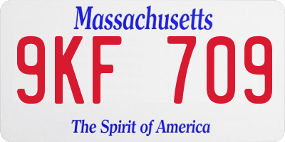 MA license plate 9KF709