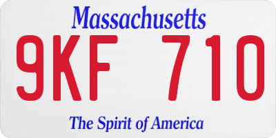 MA license plate 9KF710