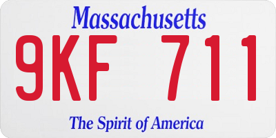 MA license plate 9KF711