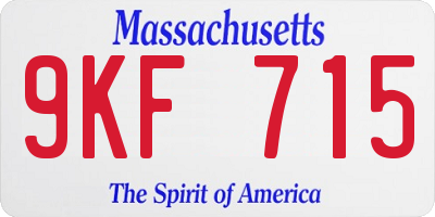 MA license plate 9KF715