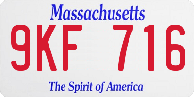 MA license plate 9KF716