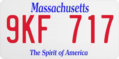 MA license plate 9KF717