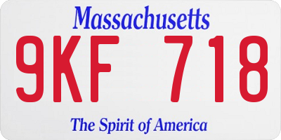 MA license plate 9KF718