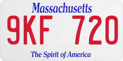 MA license plate 9KF720