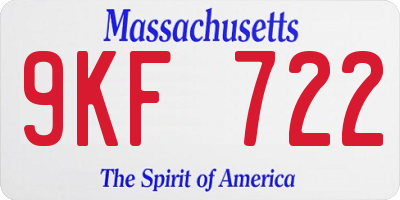 MA license plate 9KF722