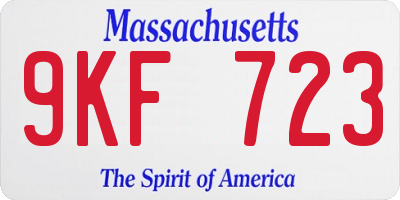 MA license plate 9KF723