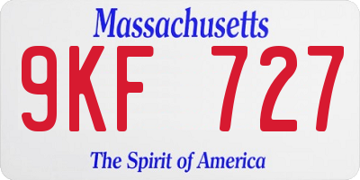 MA license plate 9KF727