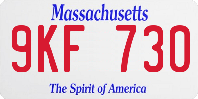 MA license plate 9KF730