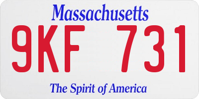 MA license plate 9KF731